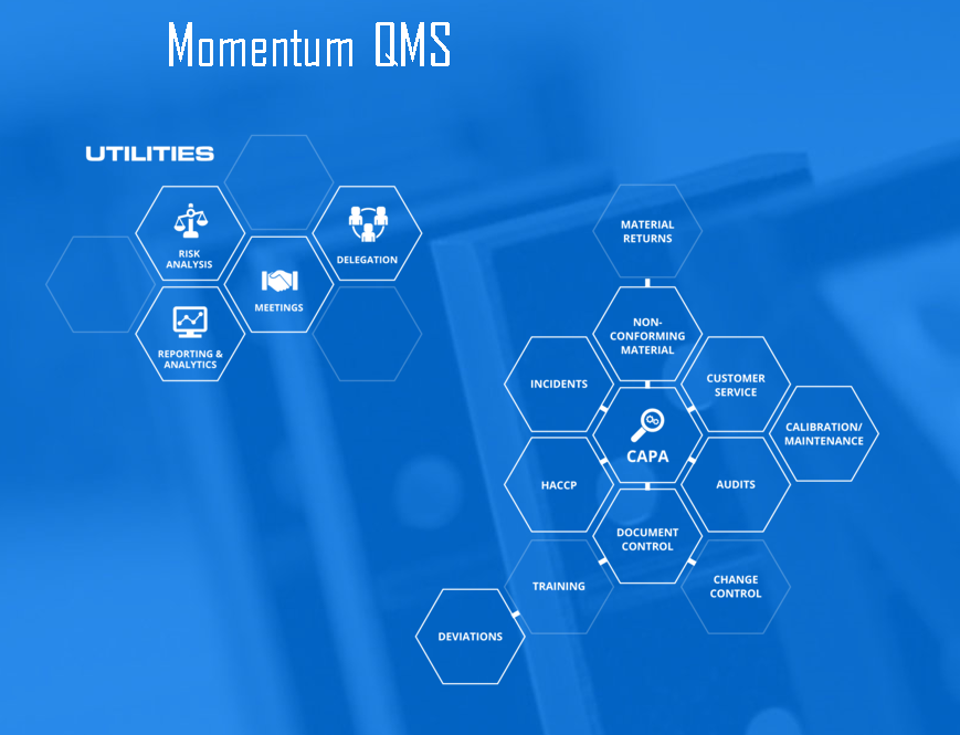 screenshot of Momentum QMS